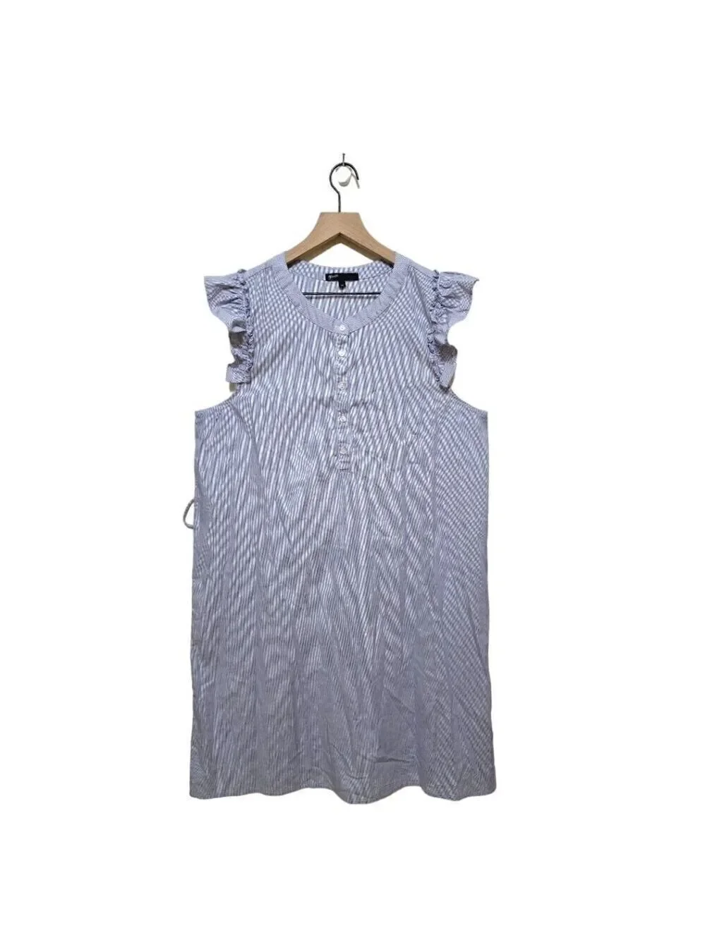 Gibson X Hi Sugarplum Flamenco Ruffle Tie Waist Striped Dress Sz XL